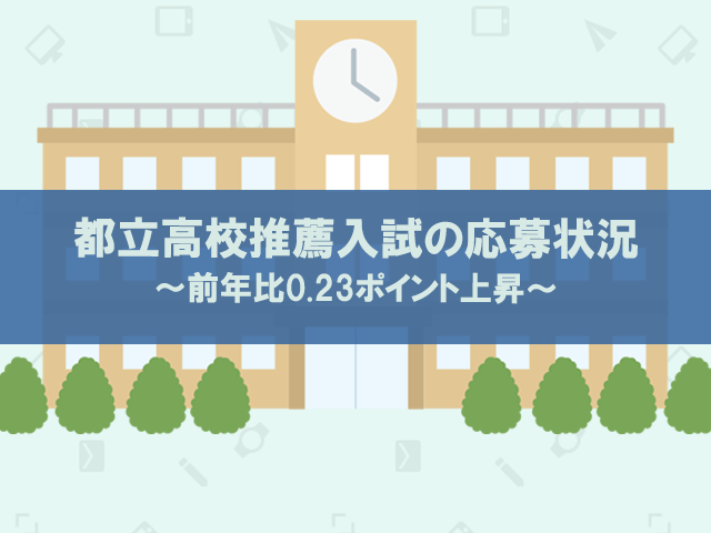 都立高校推薦入試の応募状況 前年比0 23ポイント上昇