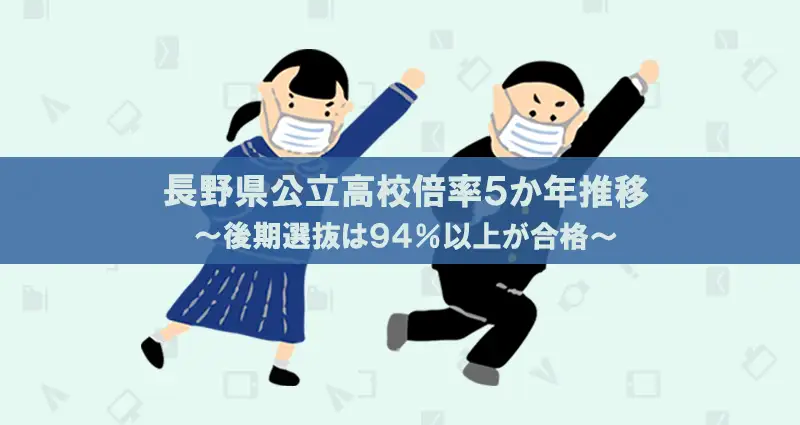 長野県公立高校倍率5か年推移