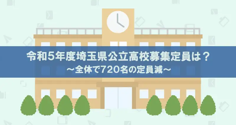 【どこが減る？】令和5年度埼玉県公立高校募集定員720名減少